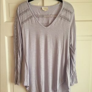 Anthropologie Deletta detailed bell sleeve top S